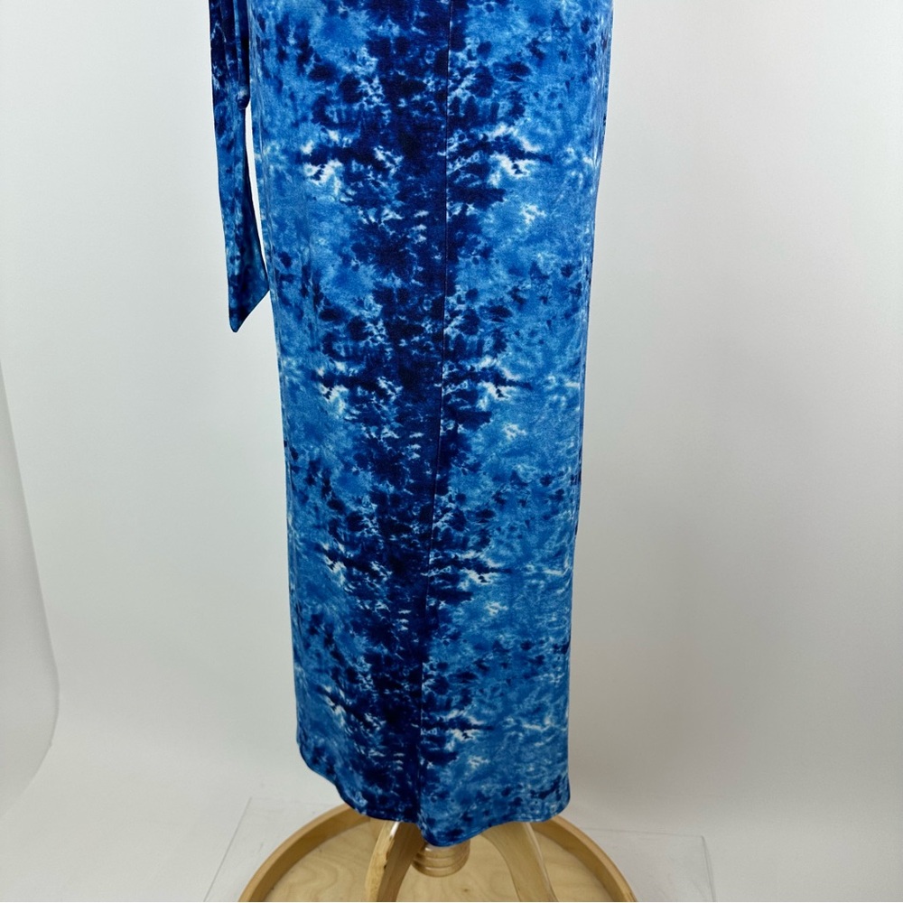 Reformation Jeans Blue Watercolor Kaila Wrap Tank Midi Dress Size Small - Picture 11 of 13